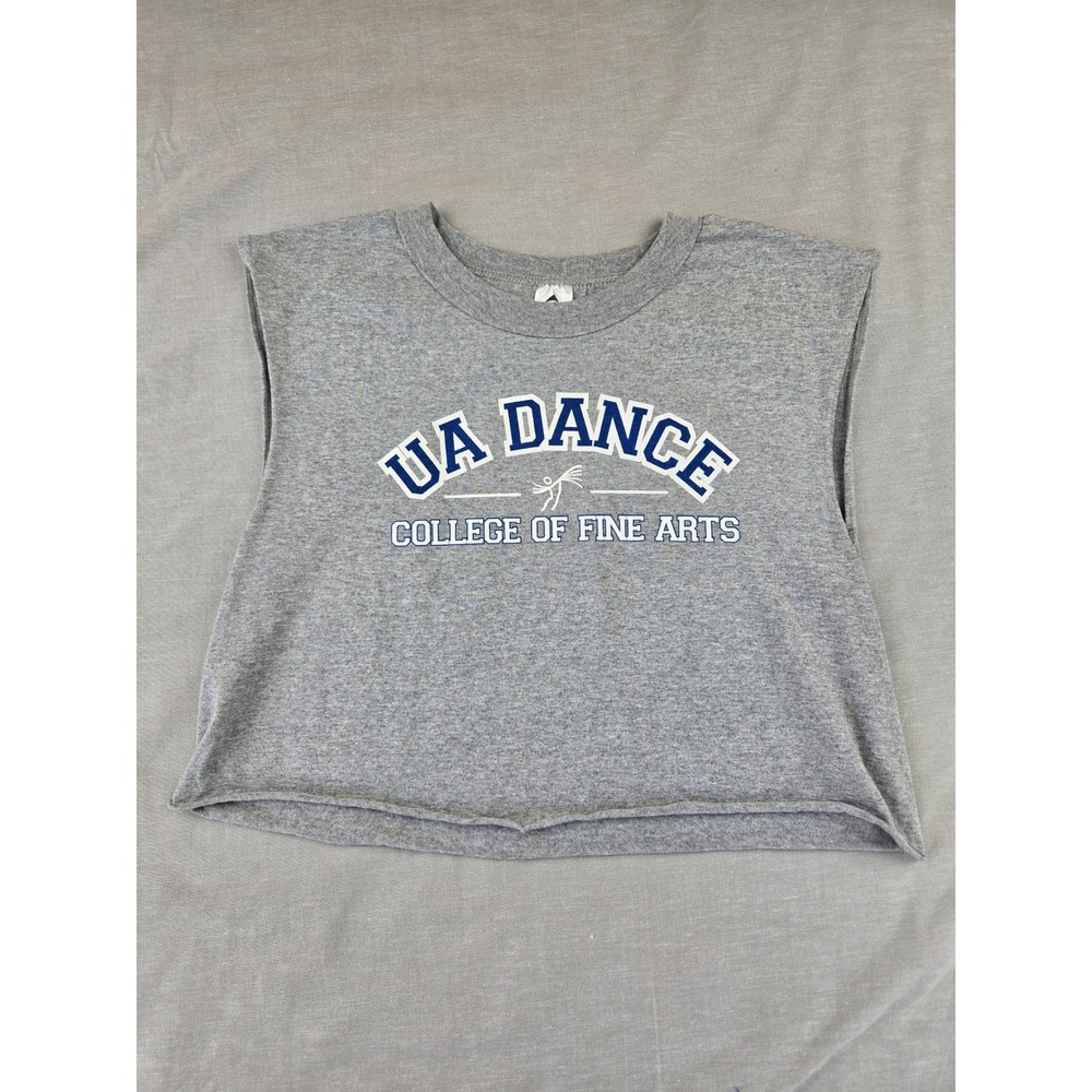 Augusta Sportswear UA Dance College of Fine Arts Gray Cropped Muscle Tee Large